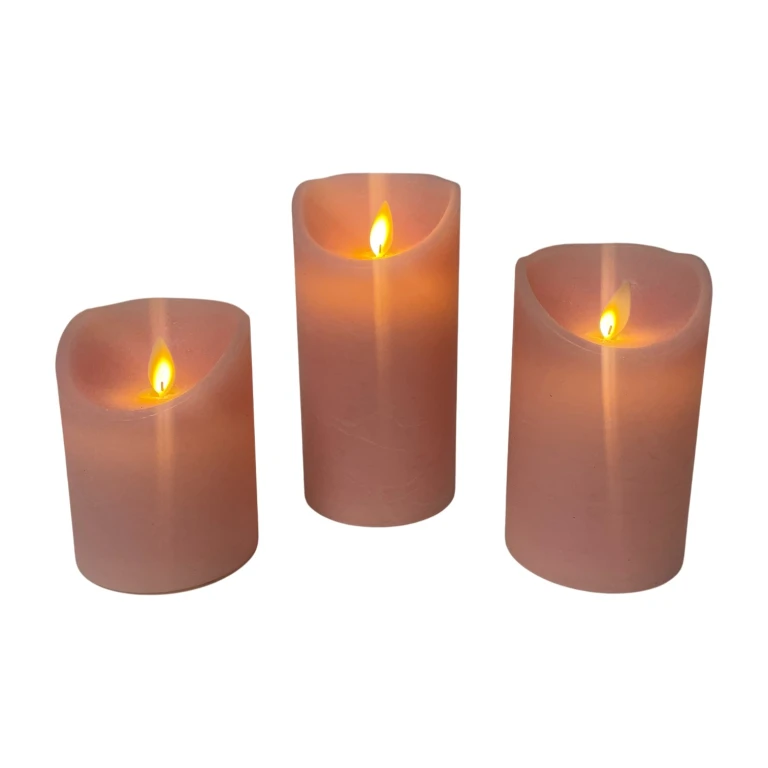Pink LED Candles - Set of 3