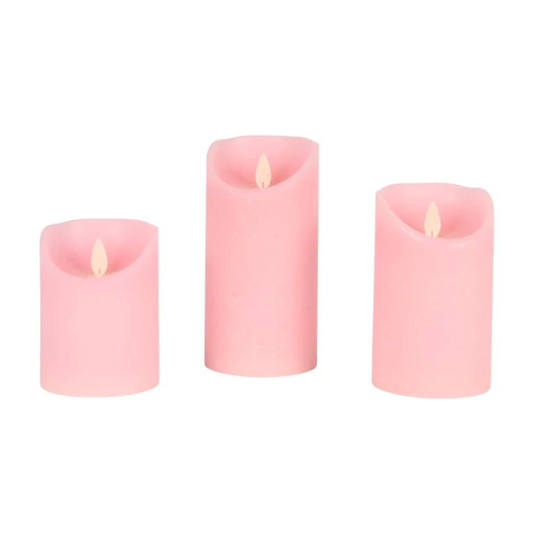 Pink LED Candles - Set of 3