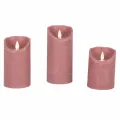 Pink LED candles - set of 3