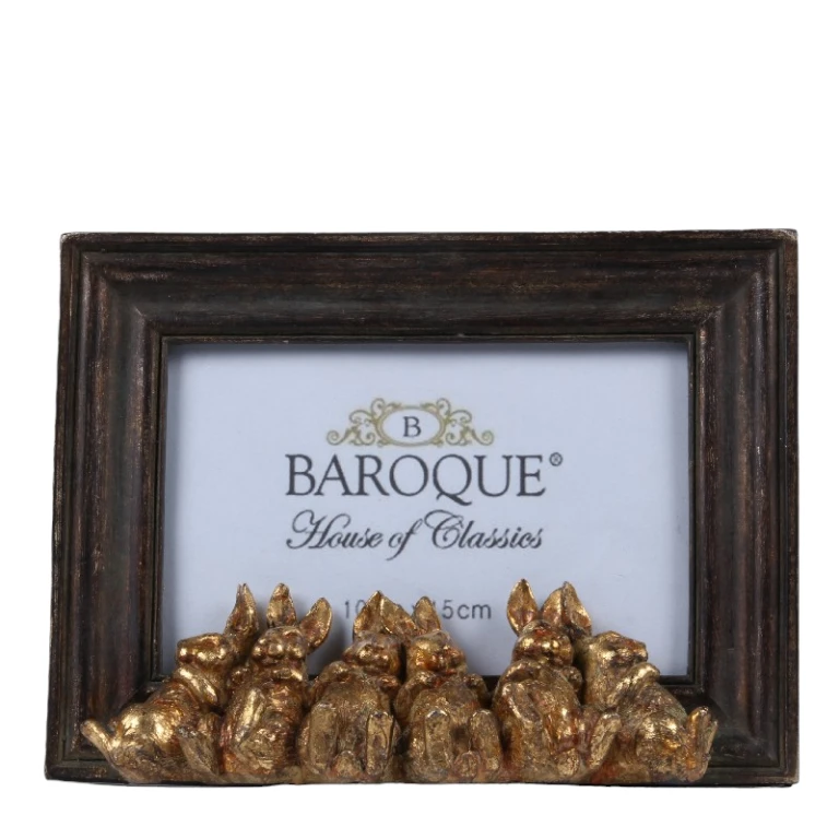 Photo frame 10x15 cm - brown - resin - rectangular - landscape