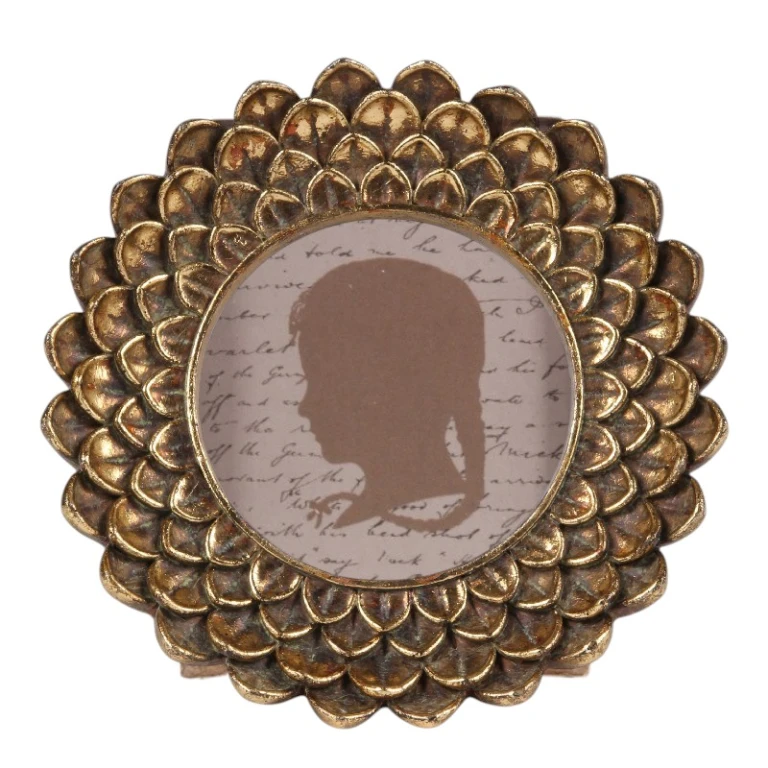 Photo Frame 10x10 cm - Gold - Resin - Round - Standing