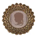 Fotolijst 10x10 cm - goud - kunsthars - rond - staand