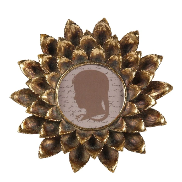 Photo Frame 10x10 cm - Gold - Resin - Round - Standing