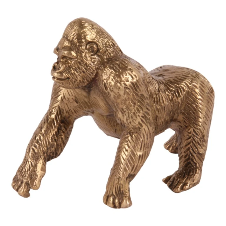 Gorilla statue - brass - 11.5 cm