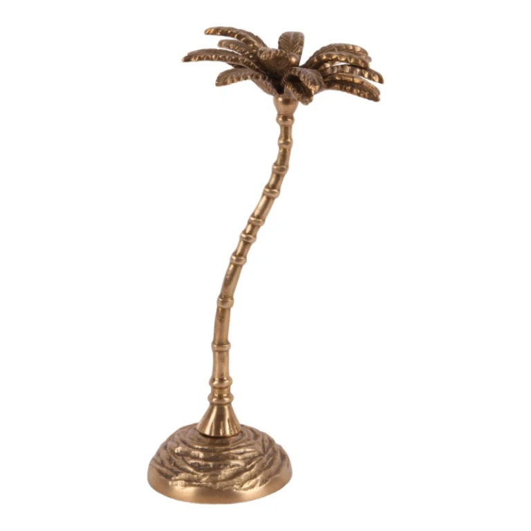 Decorative palm tree - gold - 23.5 cm - brass