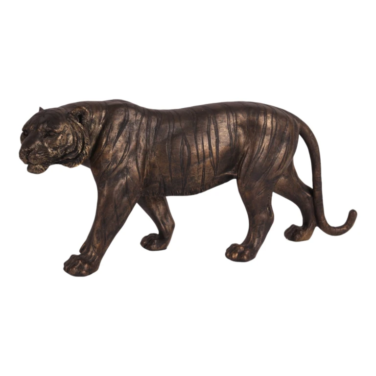 Tiger Sculpture - Gold - 53 cm
