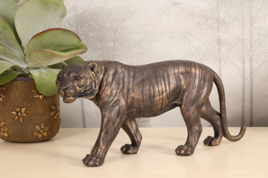 Tiger Sculpture - Gold - 53 cm