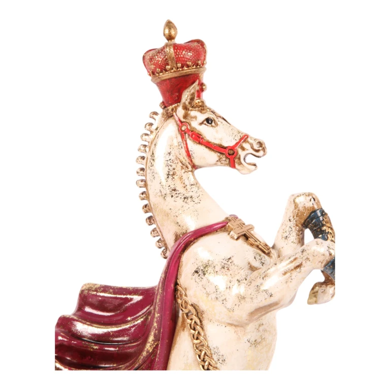 Horse Statue - Red/White - 40 cm