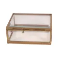 Jewelry Box 11 x 9 x 4.5 cm - Gold - Brass and Glass