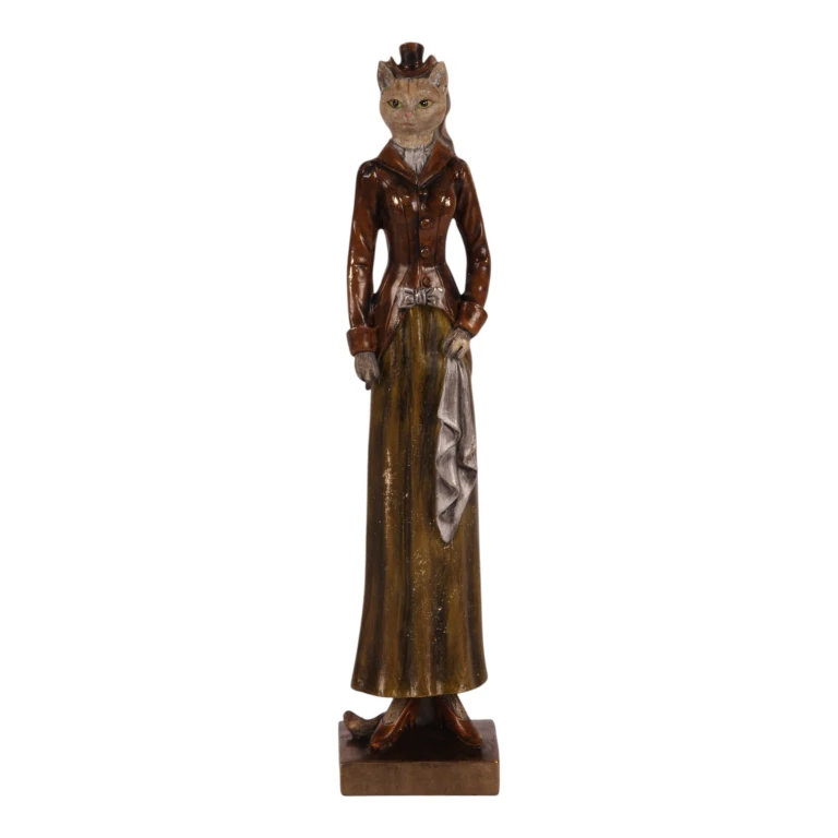 Brown Cat Statue - 29 cm - 1 piece