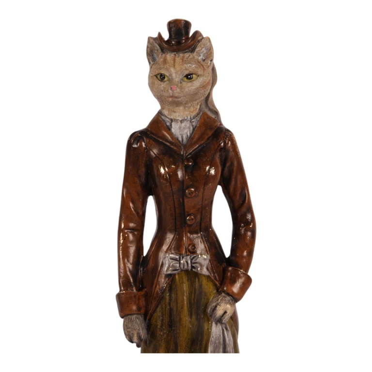 Brown Cat Statue - 29 cm - 1 piece