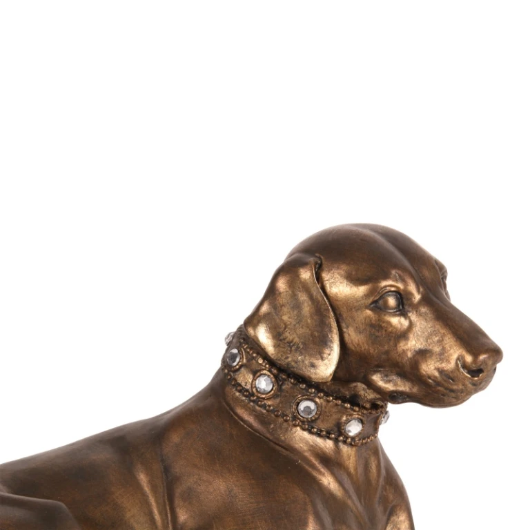 Dog statue - gold - 30 cm - 1 piece