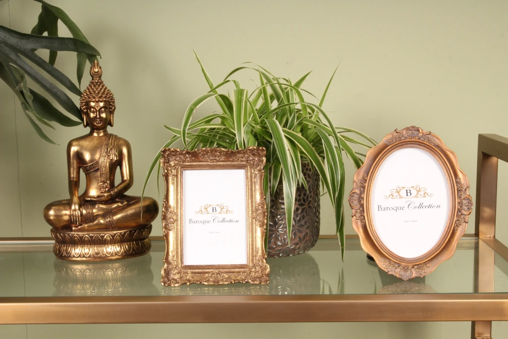 Photo Frame 13x18 cm - Gold - Resin - Oval - Standing