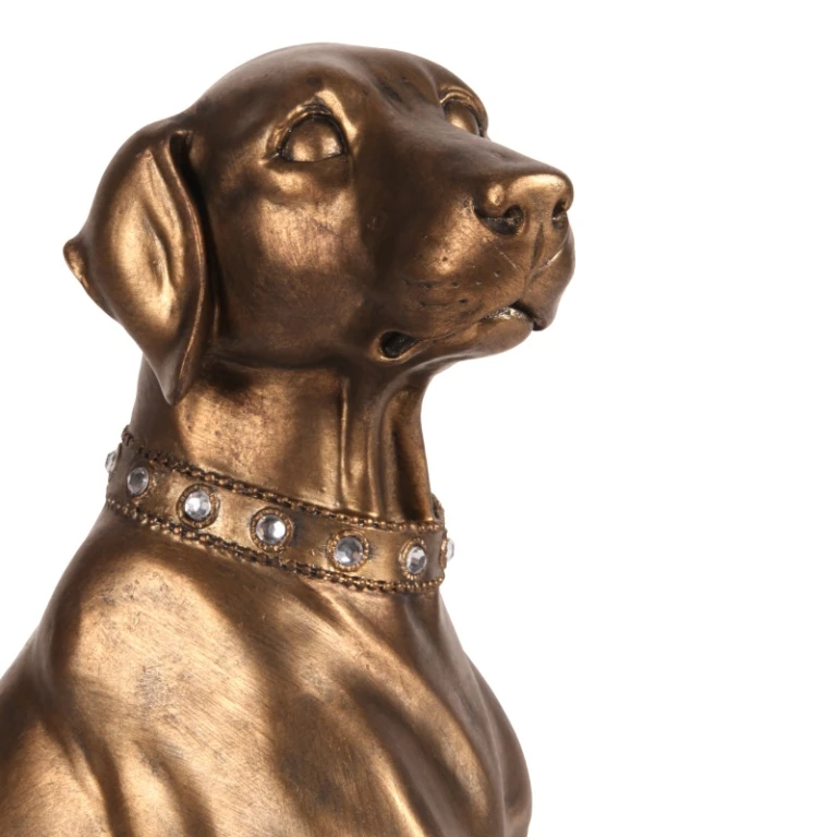 Weimaraner Dog Statue - Gold - 39 cm
