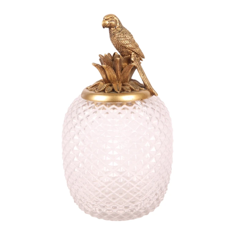 Decorative Pot Parrot - Gold - 28.5 cm - 1 piece