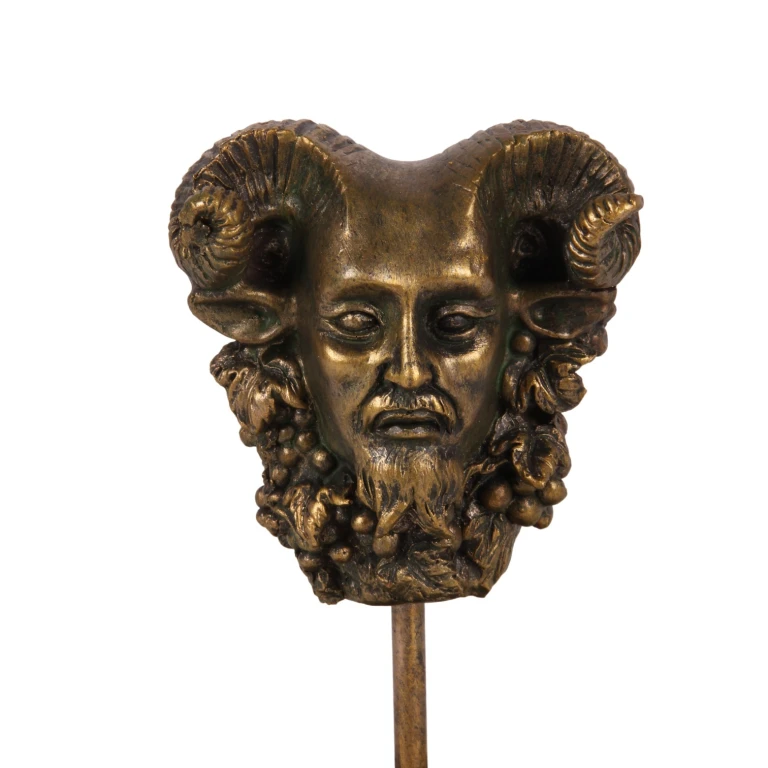Bacchus figurine with glass dome – gold – 23 cm – resin