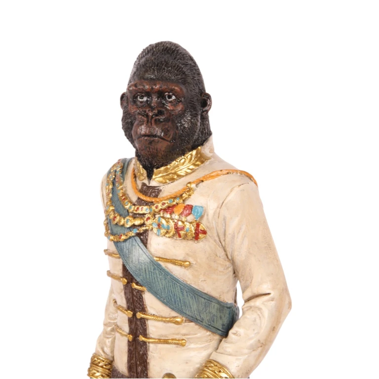 Orangutan Statue on Pedestal - Ivory - 40.5 cm