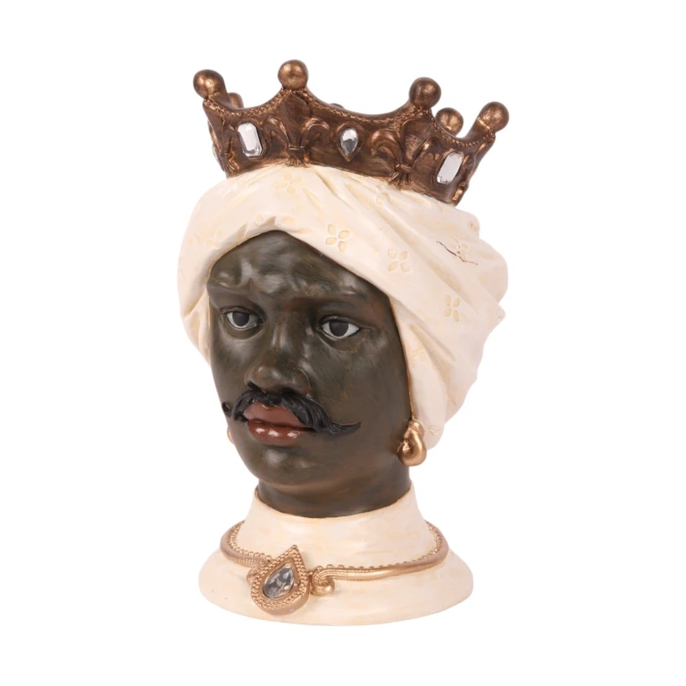 Moorish bust - ivory colored - 24 cm