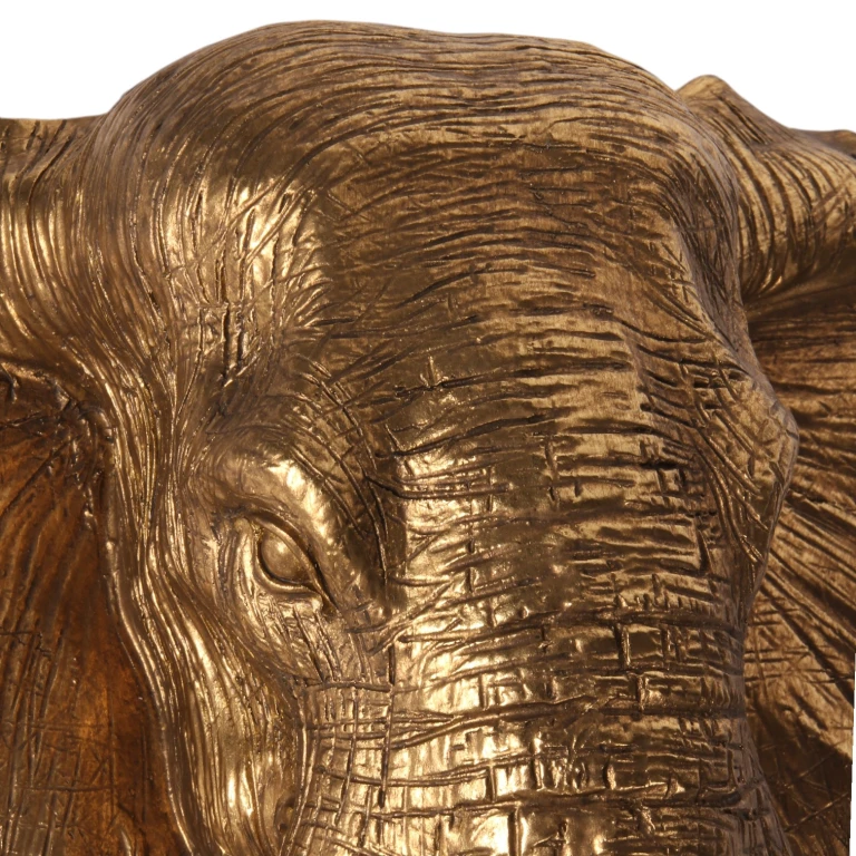 Wall Ornament Elephant - Gold - 23 cm - Polyresin