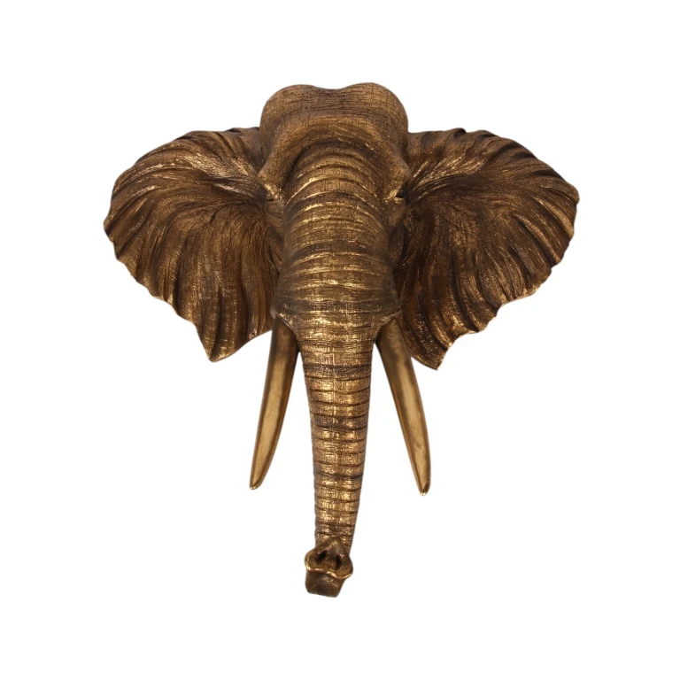 Wall Ornament Elephant - Gold - 61 cm - Resin