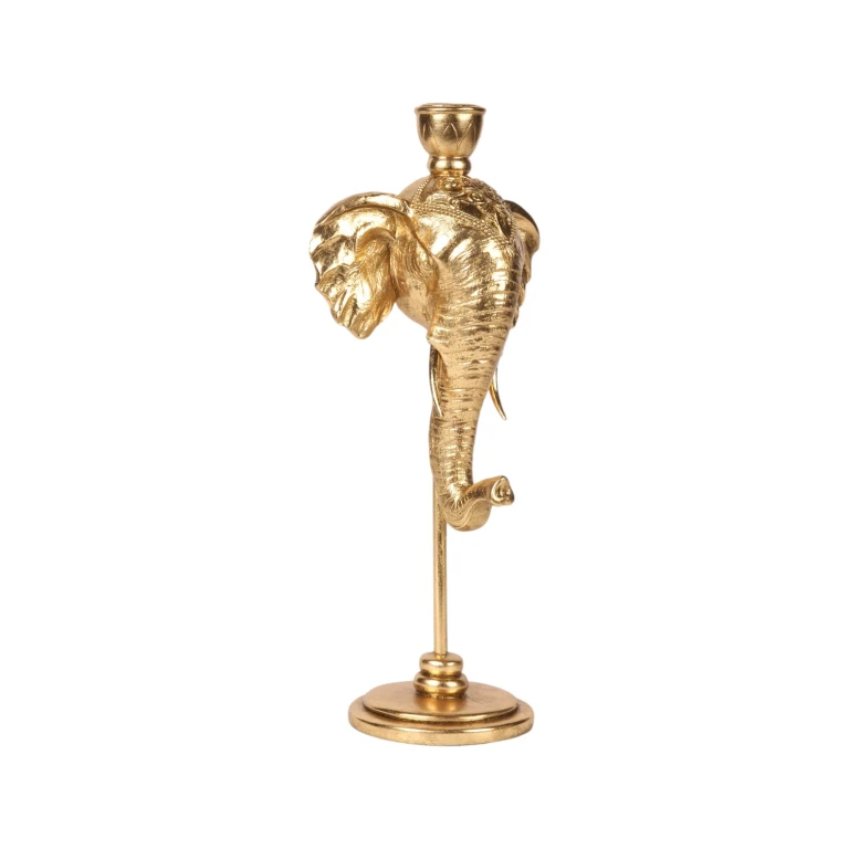 Elephant Candelabrum - 35.5 cm - Gold - Resin