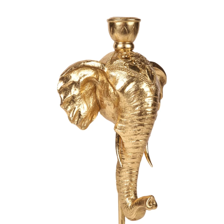 Elephant Candelabrum - 35.5 cm - Gold - Resin