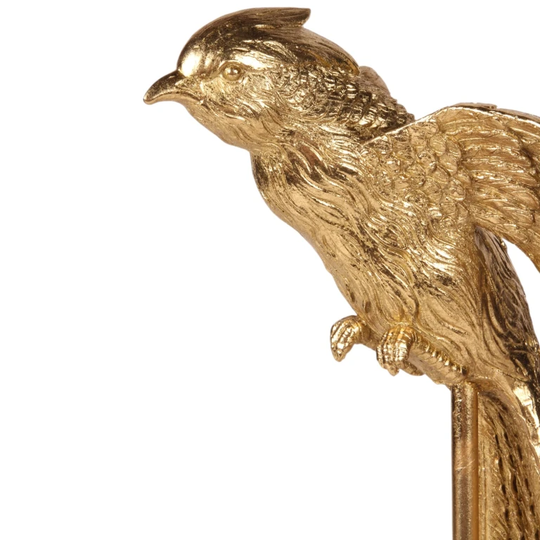 Bird Sculpture on Stand - Gold - 49.5 cm - 1 Piece