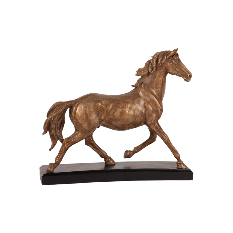 Bronze-Colored Horse Statue - 25 cm
