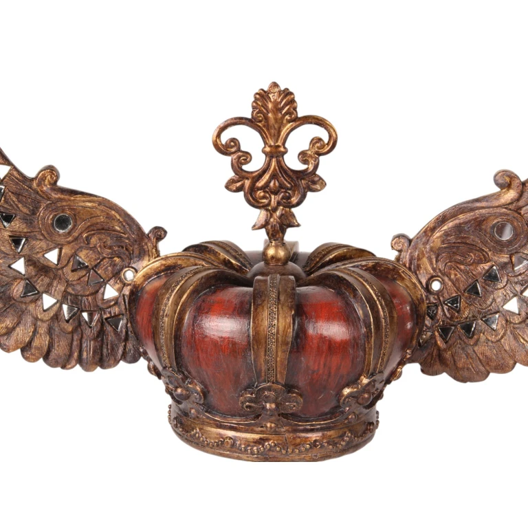 Crown on stand - red/gold - 36.5 cm - resin