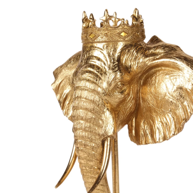 Elephant Statue on Stand – Gold – 37.5 cm