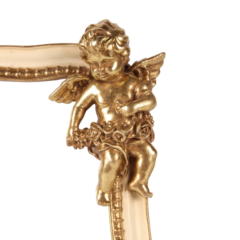 Photo Frame Angel - 10 x 15 cm - cream/gold - resin - standing