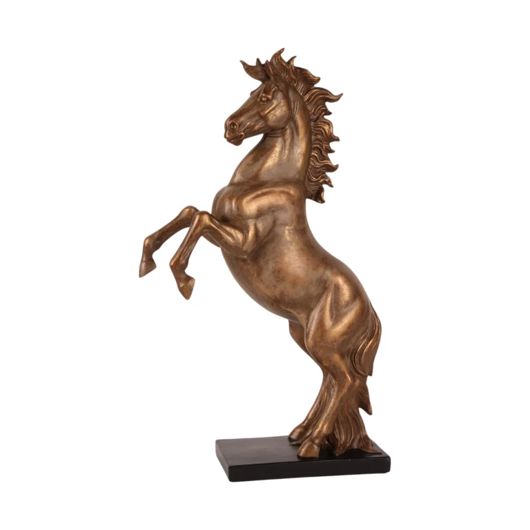 Bronze-Colored Horse Statue - 43.5 cm