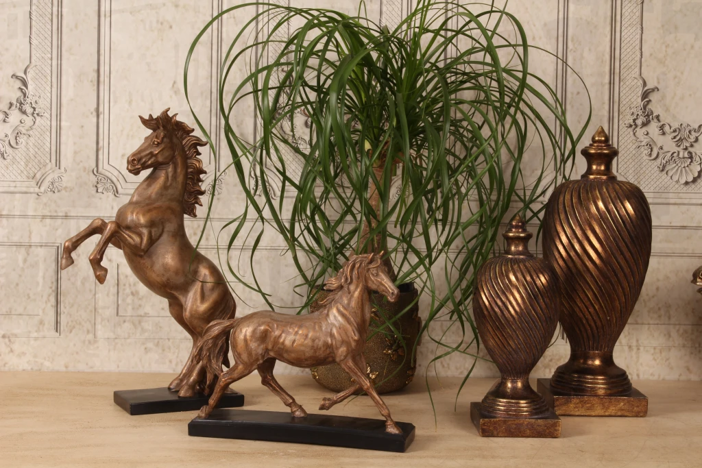 Bronze-Colored Horse Statue - 43.5 cm
