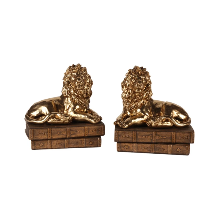 Golden Lion Sculpture - 21 cm