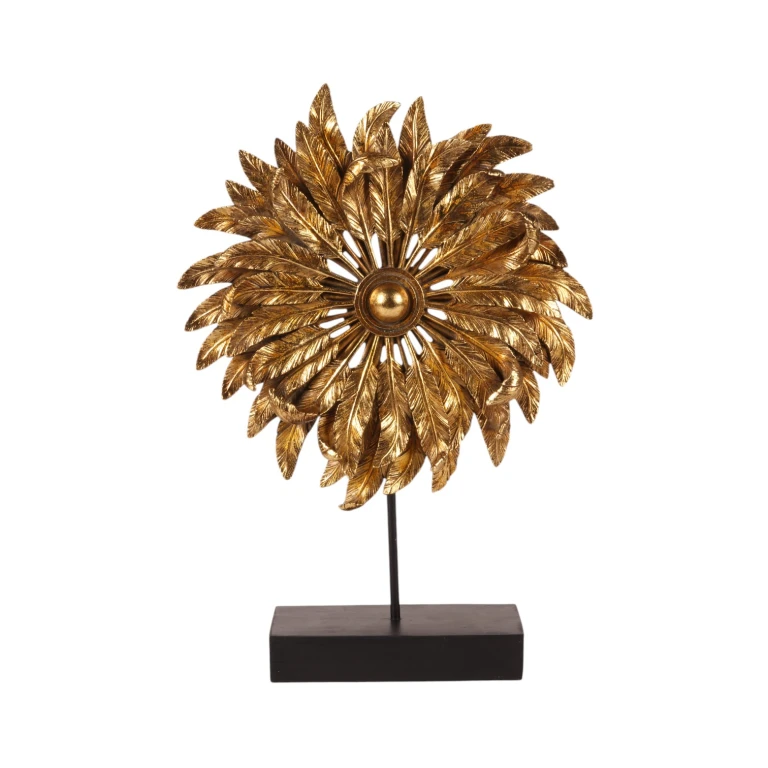 Feather Ornament - Gold - 36.5 cm - Resin