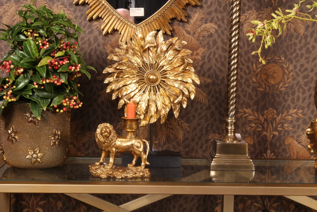 Feather Ornament - Gold - 36.5 cm - Resin