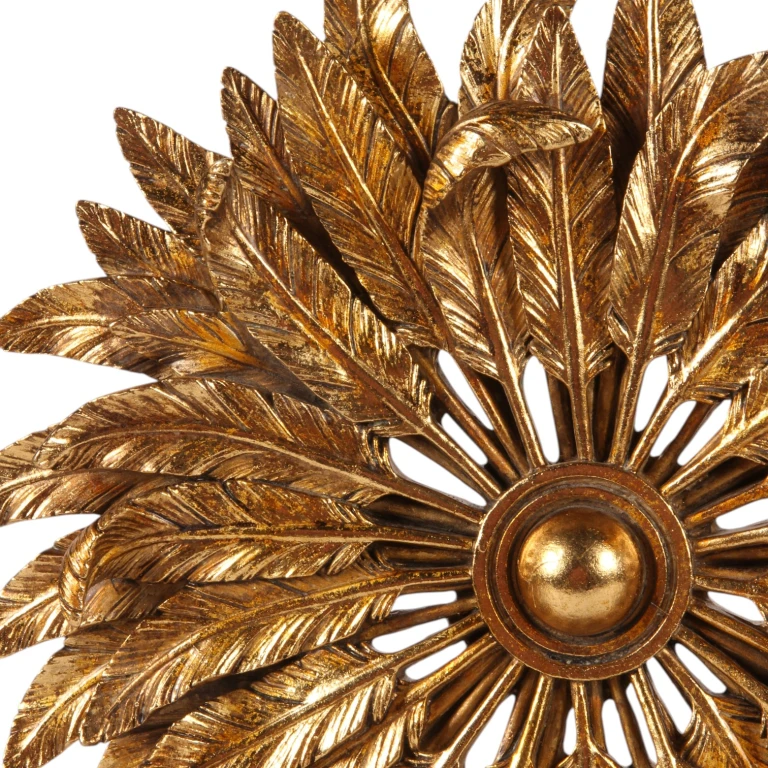 Feather Ornament - Gold - 36.5 cm - Resin