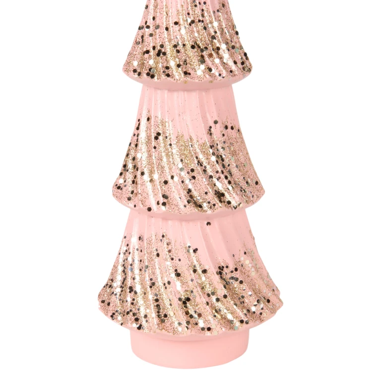 Miniature Christmas tree - pink - 35.5 cm - resin