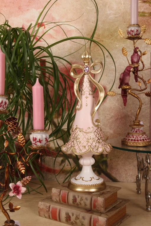 Miniature Christmas Tree - Pink - 35.5 cm - Synthetic Resin