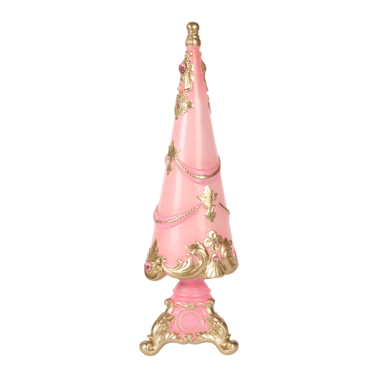 Miniature Christmas Tree - Pink - 35.8 cm - Synthetic Resin