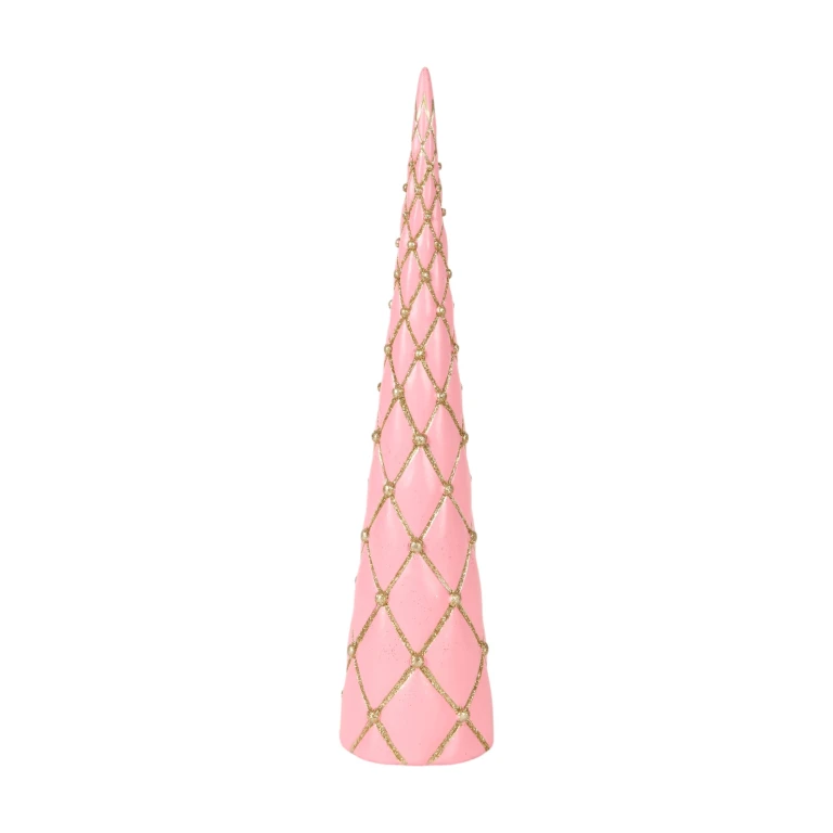 Miniature Christmas Tree - Pink - 35.5 cm - Resin
