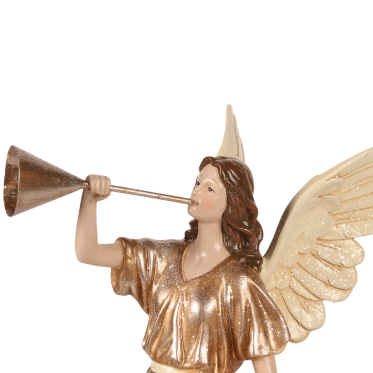 Angel figurine - beige - 41 cm - resin