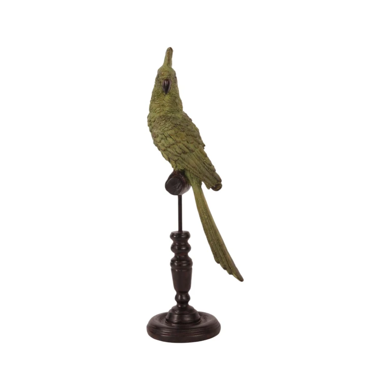 Parrot on Stand - Green - 35 cm - 1 Piece