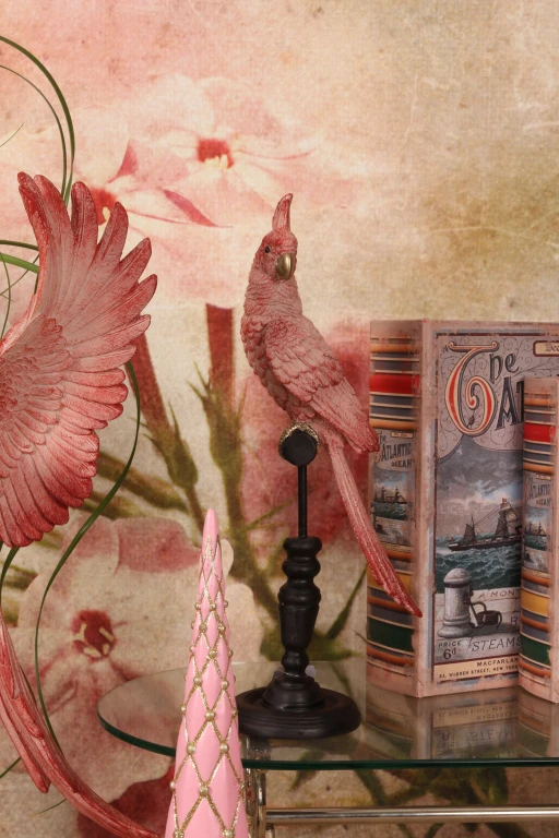 Parrot on Stand - Pink - 35 cm