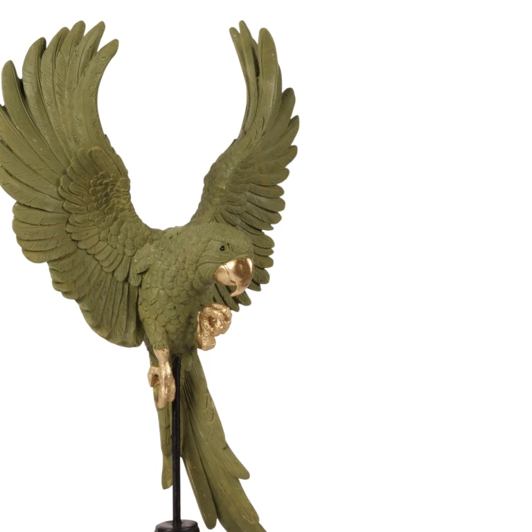 Parrot on Stand - Green - 52.5 cm