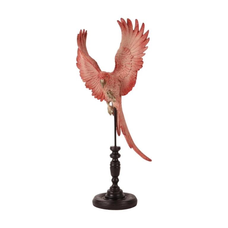 Parrot on Stand - Pink - 52.5 cm