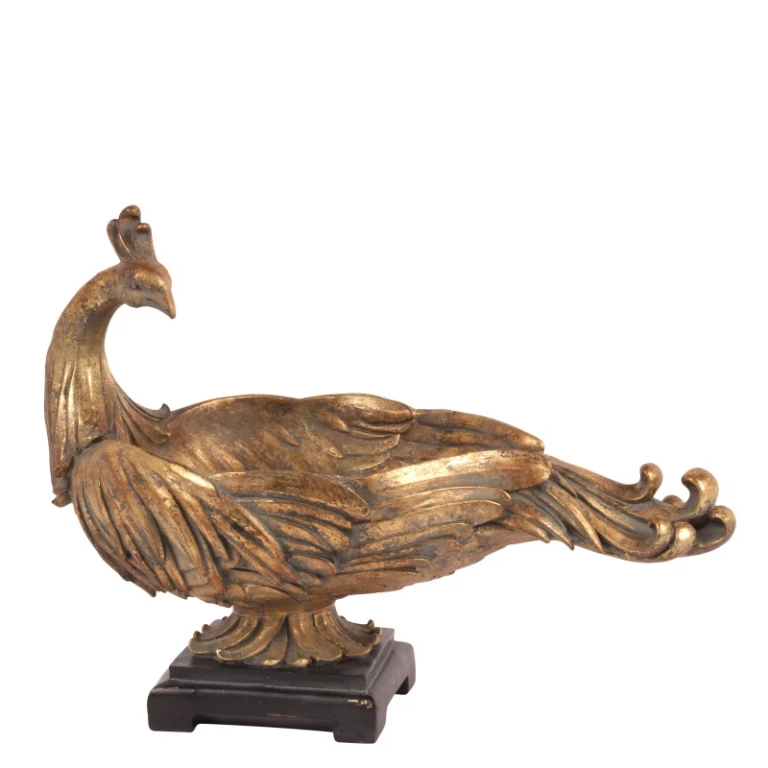 Dutch Style Peacock Decorative Bowl - Gold - 45 cm