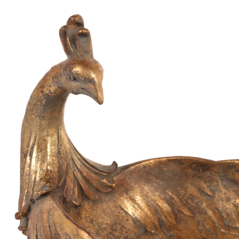 Dutch Style Peacock Decorative Bowl - Gold - 45 cm