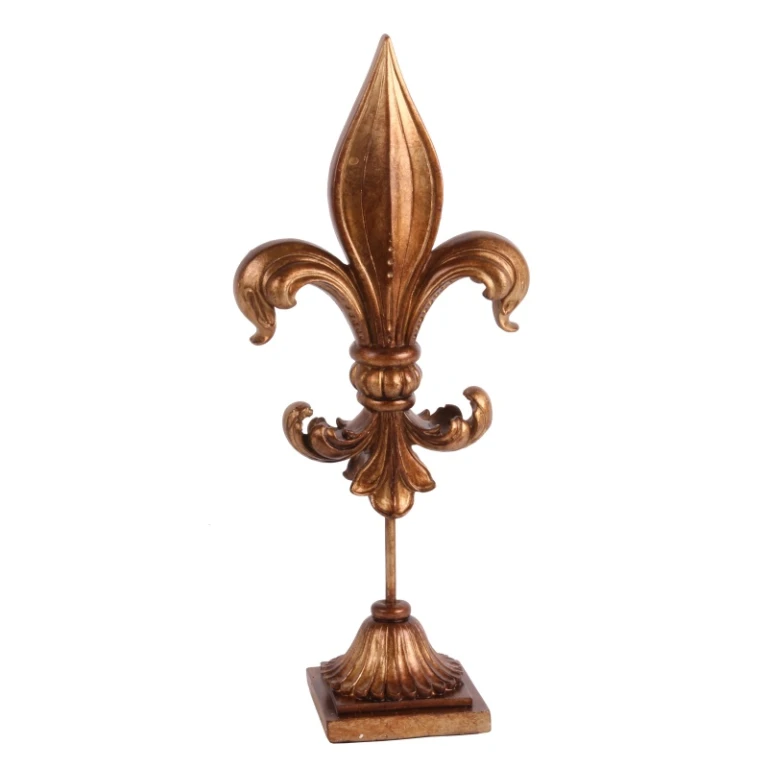 Fleur-de-lis on base - gold - 38 cm - art resin