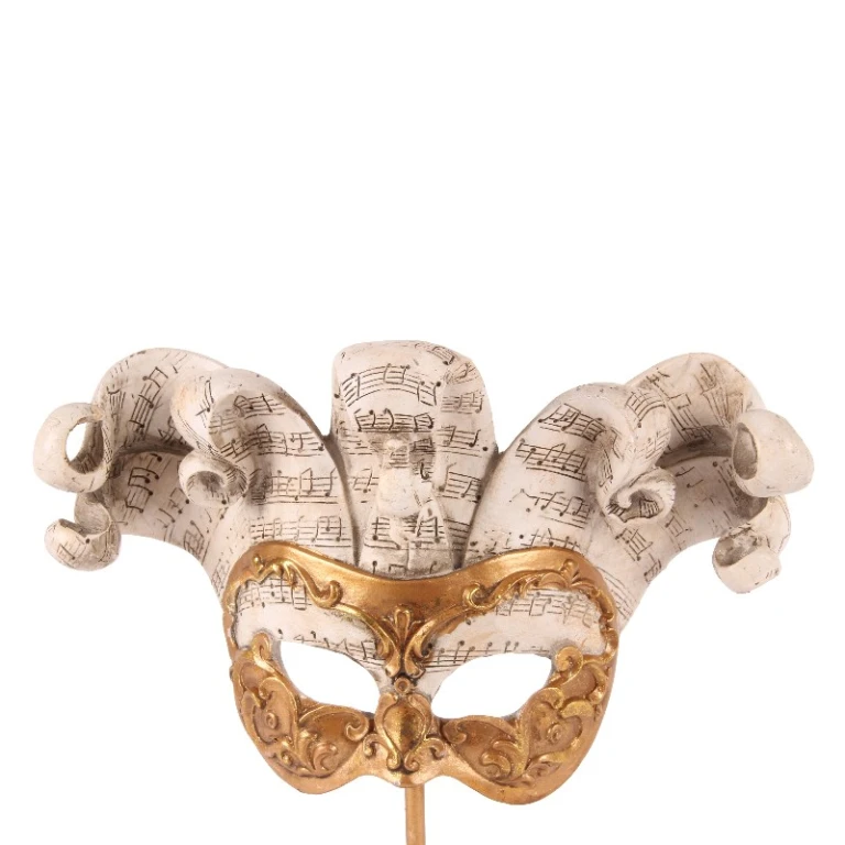 Decorative Mask on Pedestal - Gold - 28 cm - Resin